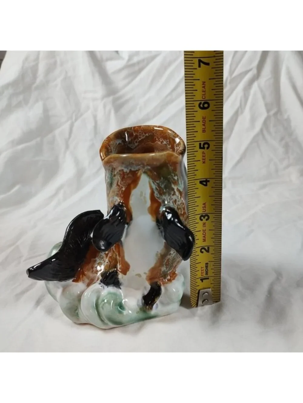 Ceramic Carp Fish 5.5" Vase Mid-Century - Picture 8 of 8